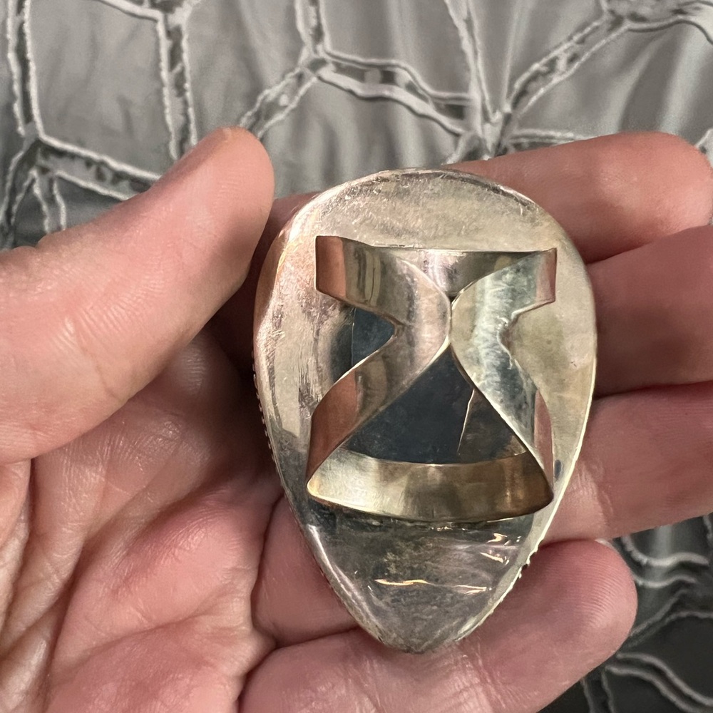 Sterling Silver Chalcedony Statement Ring - image 3